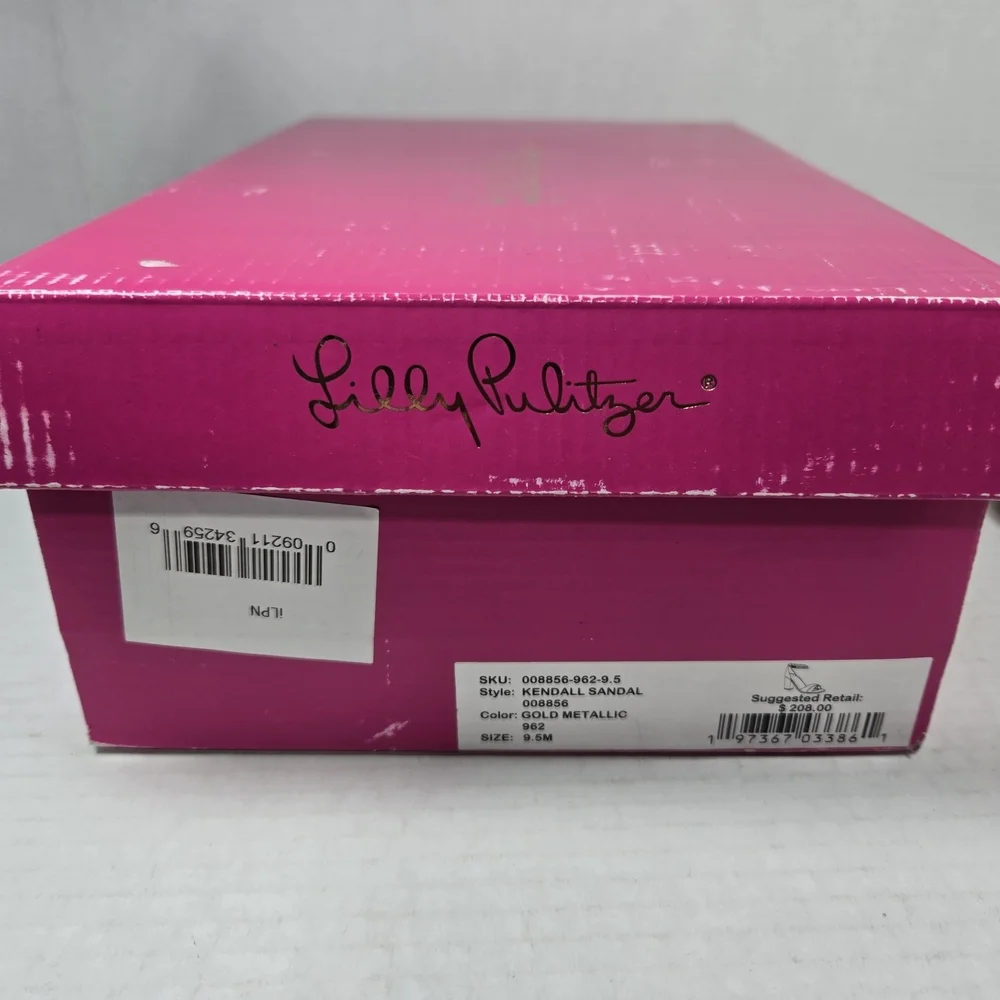 NEW with Defect Lilly Pulitzer Kendall Metallic Gold Strappy Heels Size 9.5M